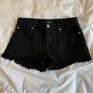 7 For All Mankind Black Cutoff Jean Shorts